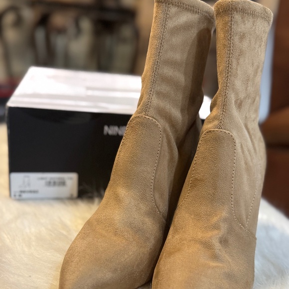 Tan Nine West REVES2 Ankle Boots - Picture 1 of 5